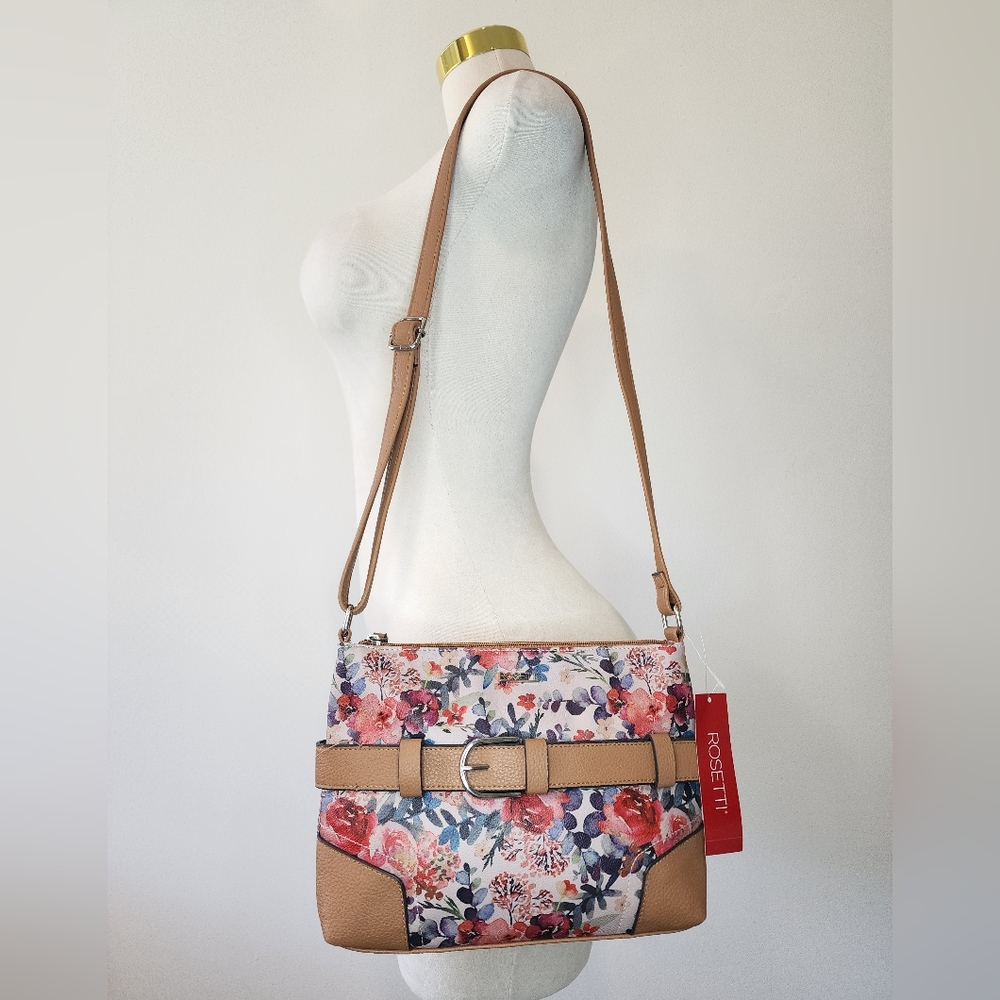 Rosetti Wild Bouquet Tan Cayson Crossbody Purse